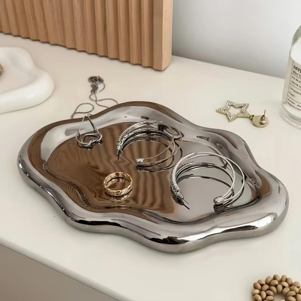 Mini Jewelry Tray Cloud Shape Jewelry Display Plate Ins Storage Plate Watches/Keys Storage