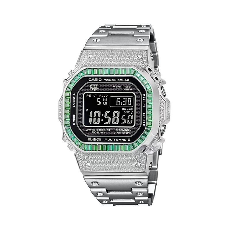 Casio Коллекция GMW B5000 1A Часы с солнечным питанием Металлический ремешок Унисекс Черный циферблат GMW-B5000-1A(Watch4--)