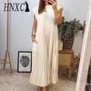 Women's Fashion Summer Spring Solid Color Print Short Sleeve O-Neck Casual Dresses