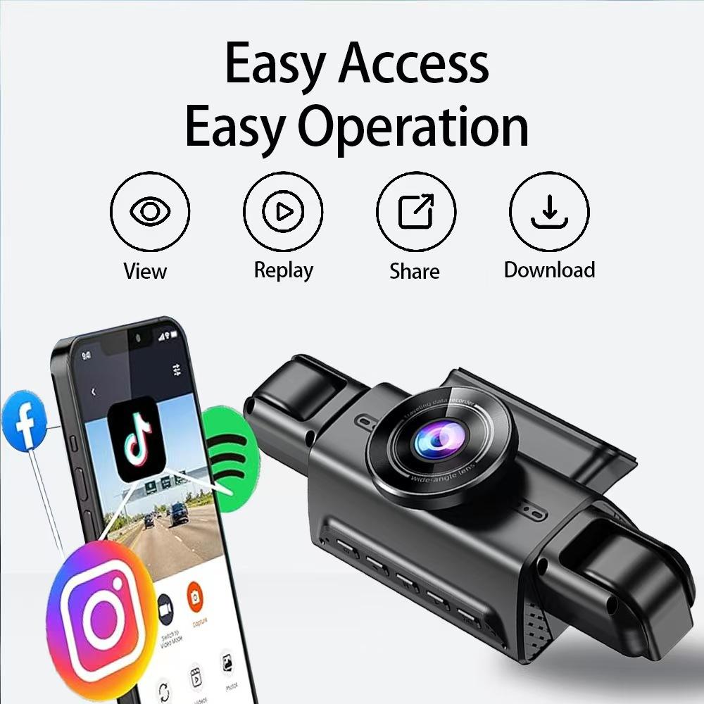 4-канальный скрытый тахограф 1080P HD Mini Dash Cam Видеорегистратор Передний Левый Правый Задний Ночной Видение Циклическая Запись DVR Черный Ящик