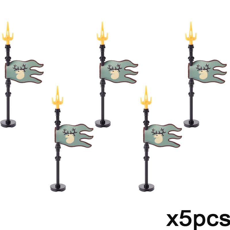 Набор строительных блоков MOC «Средневековый флаг и замок», фигурки, аксессуары, лев, орел, замок Древнего Рима, рыцарский плащ, игрушка-подарок.