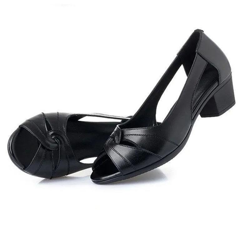 Летние босоножки Fish Mouth с повседневным и универсальным каблуком, открытыми носками и дышащими босоножками для одной ноги