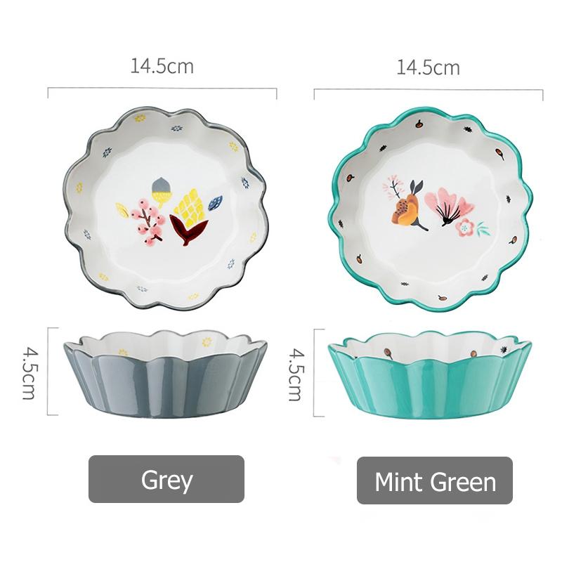 5,8-дюймовая керамическая салатница, цветочная обеденная миска, миска для выпечки пасты, фарфоровая сервировочная миска, набор из 2 шт.