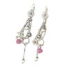 [R5258] - Silver Pink 'Acapulco' Earrings - 95 Mm