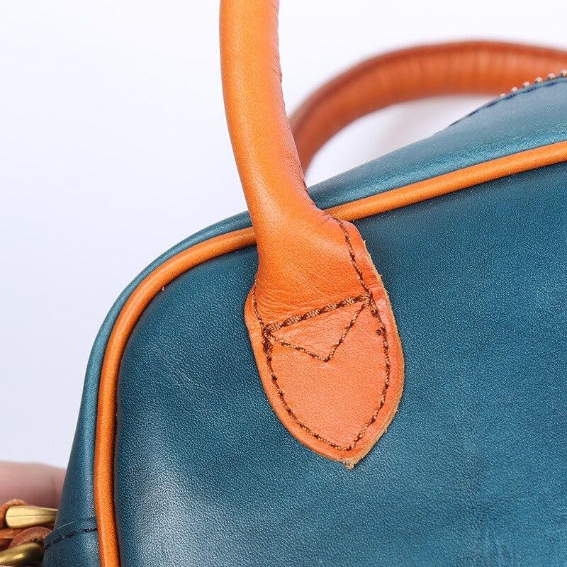 Johnature Повседневная женская сумка из натуральной кожи, универсальная ретро-сумка из натуральной мягкой яловой кожи, однотонные сумки на плечо