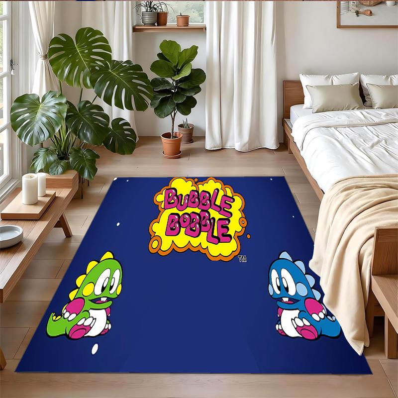 Anti‑Slip Crystal Velvet Floor Rug, Bubble Bobble Design Carpet for Indoor Living Bedroom Home Decoration