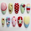 24PCS Almond Press On False Nails Simple Red Polka Dots French Fake Nails for Women Girl Full Cover Wearable Sweet Nail Manicure
