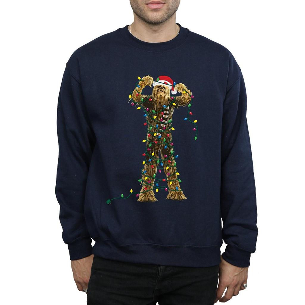 Star Wars Mens Chewbacca Christmas Lights Sweatshirt