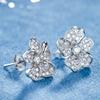 Huitan AA Cubic Zirconia Flower Stud Earrings for Women Color Exquisite Female Ear Earrings Daily Wear Trendy Jewelry