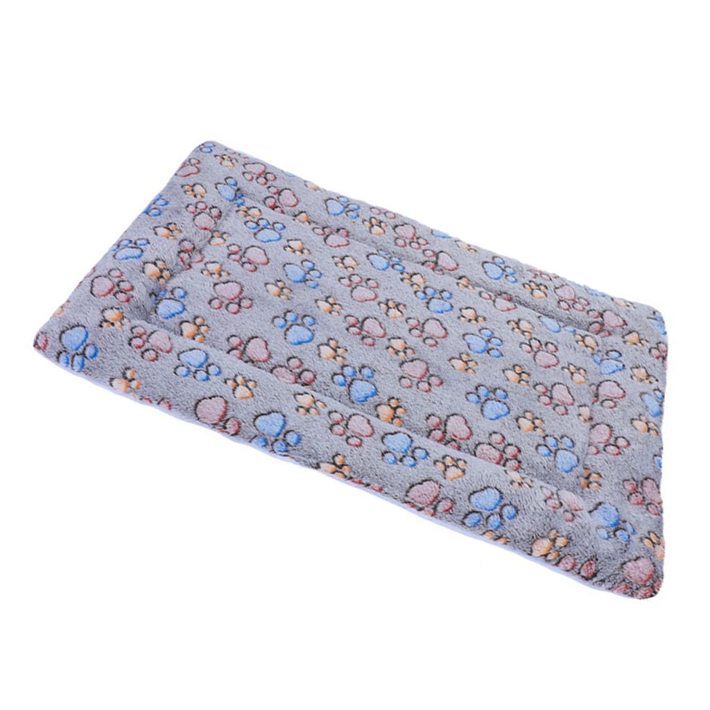Pet Sleeping Pad Warm Thickened Double Sided Cartoon Footprint Cat Dog Sleep Bed Mat for Autumn Winter S