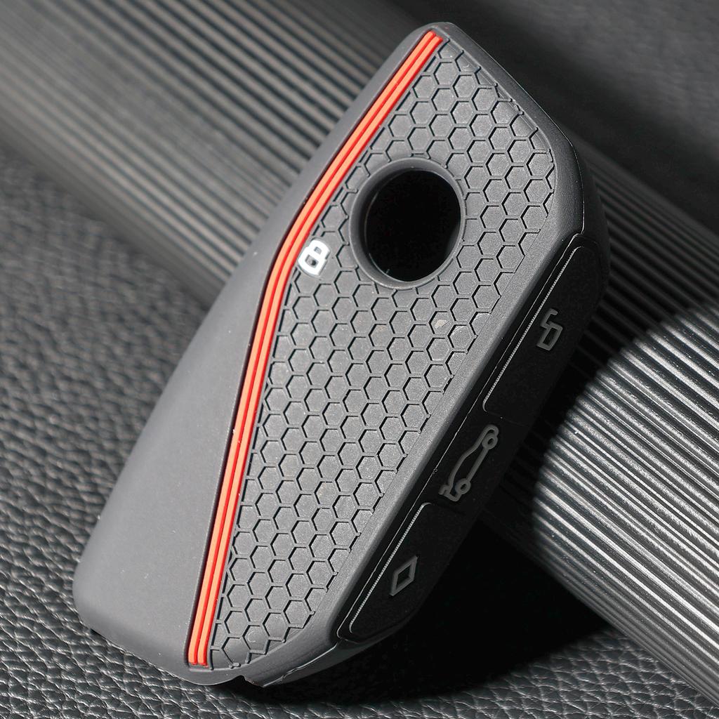 Силиконовый чехол для ключей, защитный чехол с 3 кнопками, интерьерный стиль, брелок из цинкового сплава для BMW Ix I4 2 3 4 5 X3 X5 2021 2022 2023