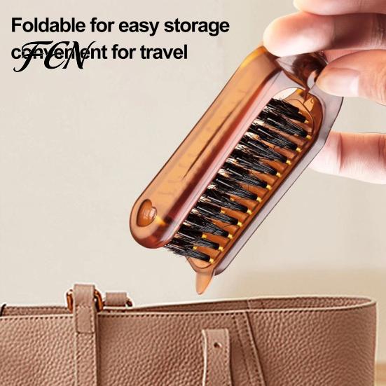 Boar Bristle Brush 1/2/3Pcs Foldable Hair Brush, Men Women Detangling Daily Use Styling Portable Travel Comb for All Types
