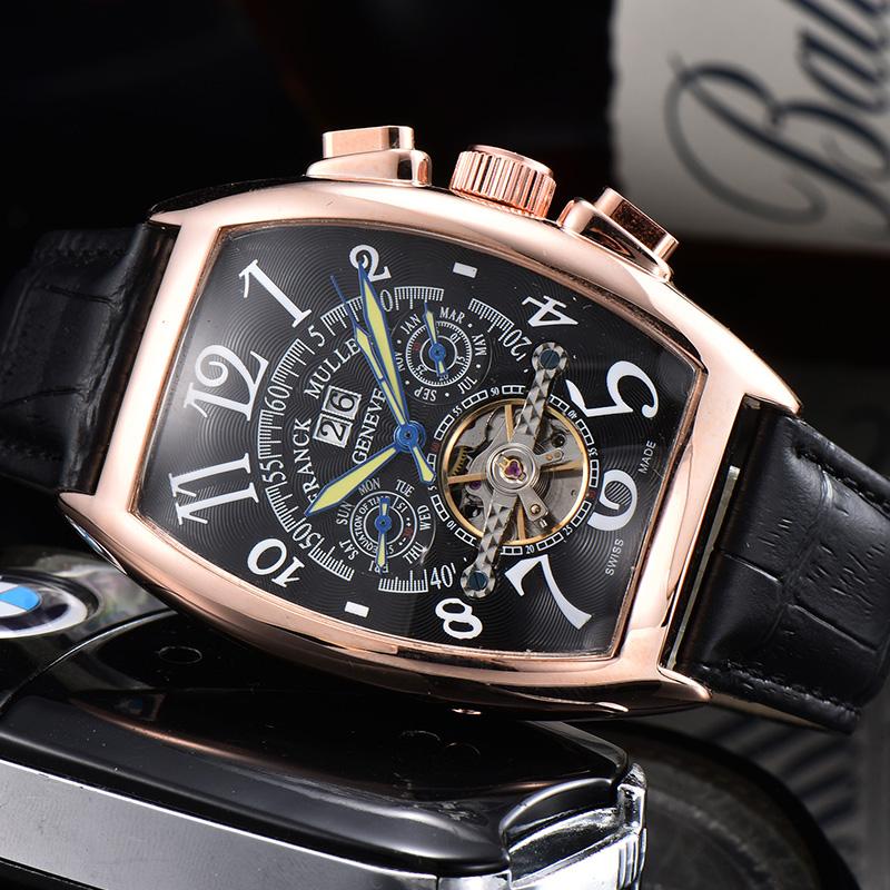 Мужские механические повседневные часы с маховиком и спиральной короной, одной складной застежкой и указателем