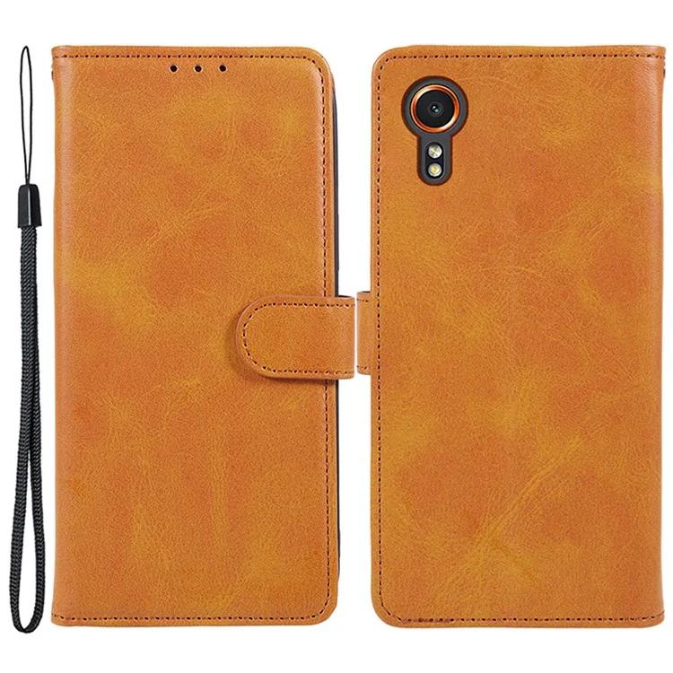 For Samsung Galaxy Xcover7 Case Business Leather Phone Cover Calf Texture