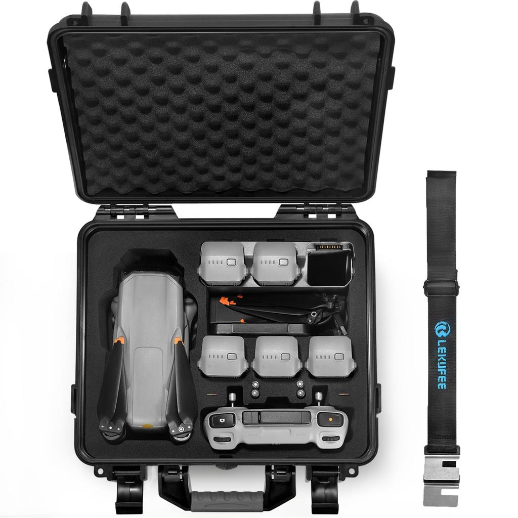 Lekufee DJI Air 3SDJI Air 3 Водонепроницаемый Жесткий Чехол для Переноски - Совместим с DJI Air 3SDJI Air 3 Fly More Combo, DJI RC 2, DJI RC N3N2 Пульт дистанционного управления