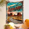 Badlands National Park Vintage Poster Patterned tapestry home decor, suitable for bedroom and living room, gift