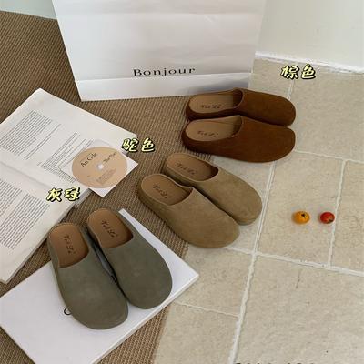 Ретро темперамент французские замшевые балетки на внутренней платформе 2025 осень новая обувь женские лоферы