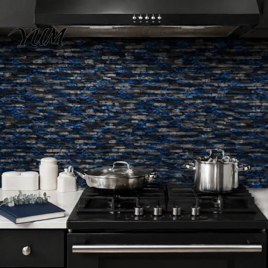 Durable Adhesive Wall Decal Peel And Stick Backsplash Tile for Kitchen Bathroom, 3D Brick Mosaic Waterproof Sticker, Oil-proof Self-adhesive