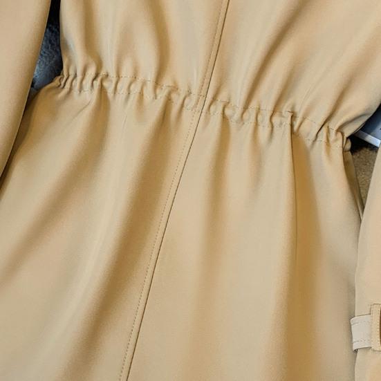 Зимняя женская куртка с длинными рукавами, эластичным шнурком на талии, карманами, ветровка, двубортное пальто средней длины