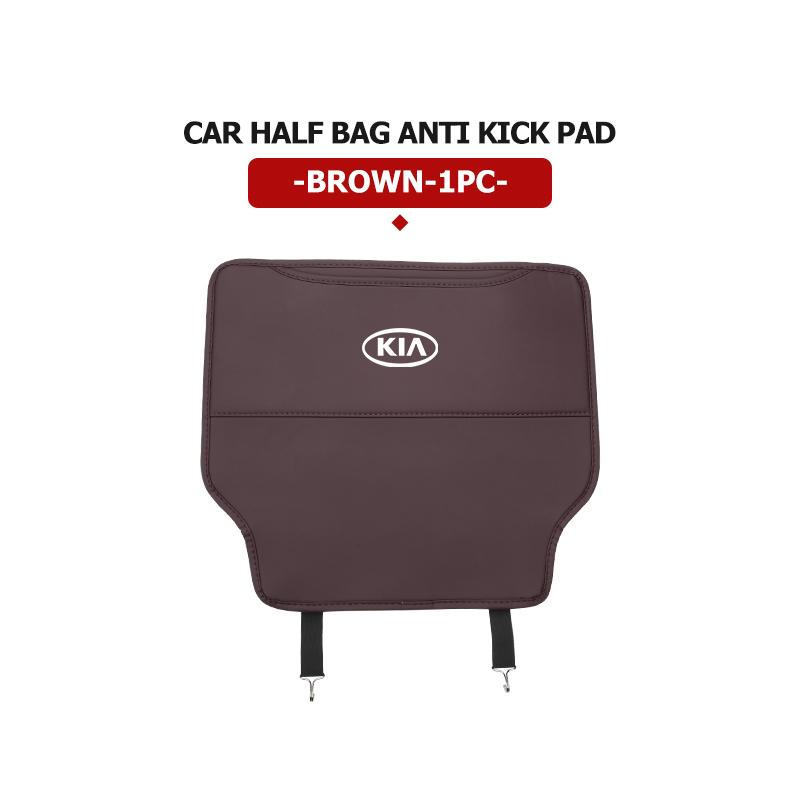 XQNW2 For KIA Leather Car Seat Back Protector Pad Anti Kick Mat Storage Pocket Interior Accessories Stinger Optima Cerato Soul Venga