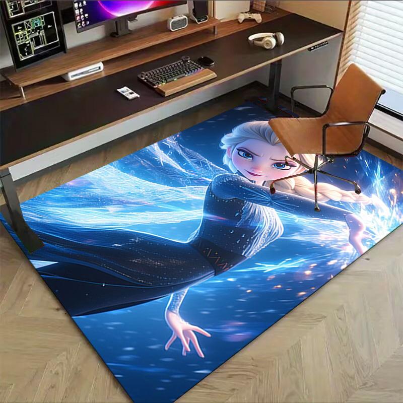 Elsa Ice Magic Art Carpet for Playroom Bedroom Living Room Sofa Home Decor,kids Game Area Rug Non-slip Floor Mat