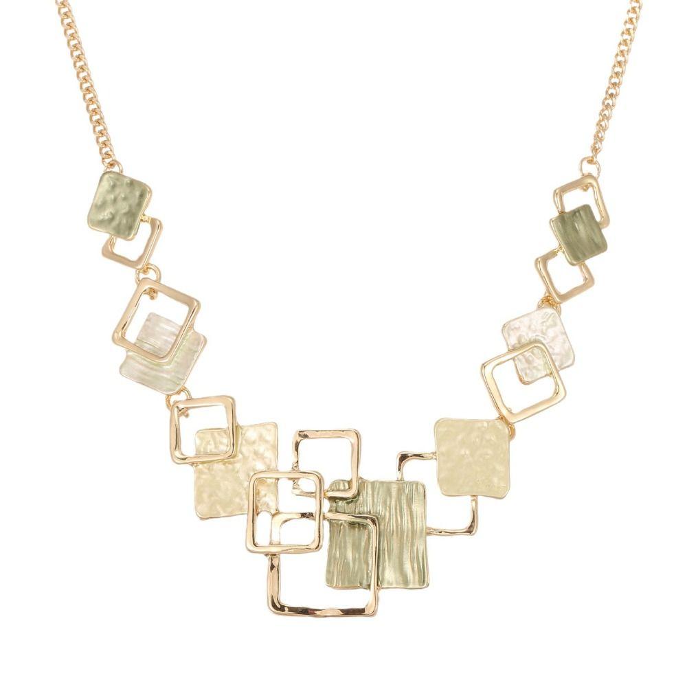 Geometric Necklace Bracelet Earrings Vintage Square Bracelet Vintage Colored Necklace Party