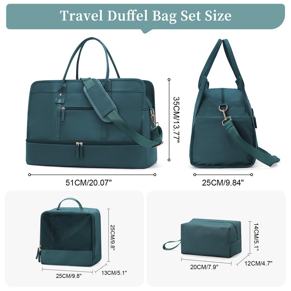 Дорожные сумки с чехлом для одежды и косметичкой Большая вместимость Повседневная сумка через плечо для поездок на работу Женская сумка-тоут Женская сумка-тоут