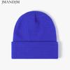 Available Autumn and Winter Warm Thickened Double Beanie Hat Simple Men's Women's Knitted Hat