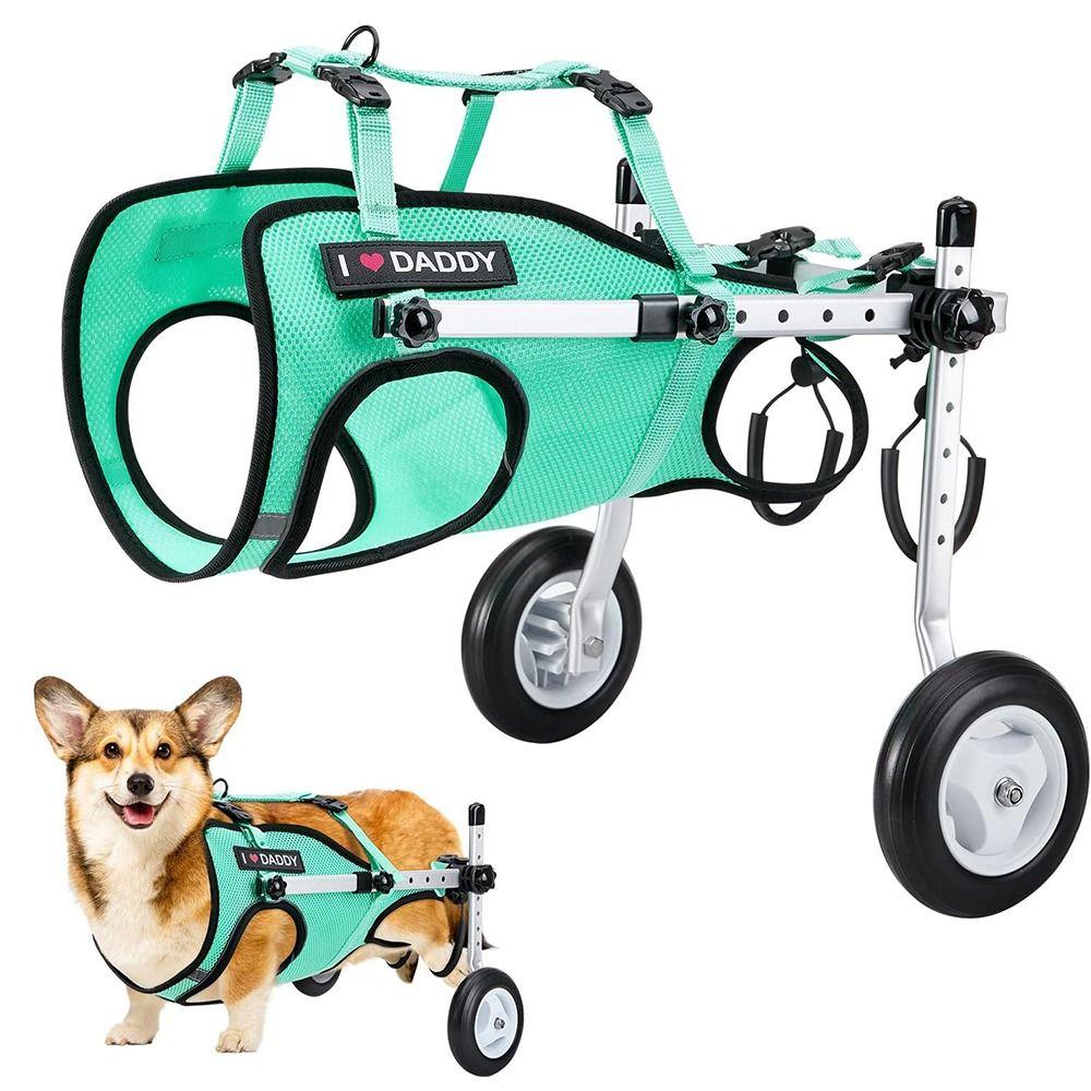 Portable Pet Dog Wheelchair Reflective Strips Elderly Dogs Mobility Aid Paralyzed Dog Support