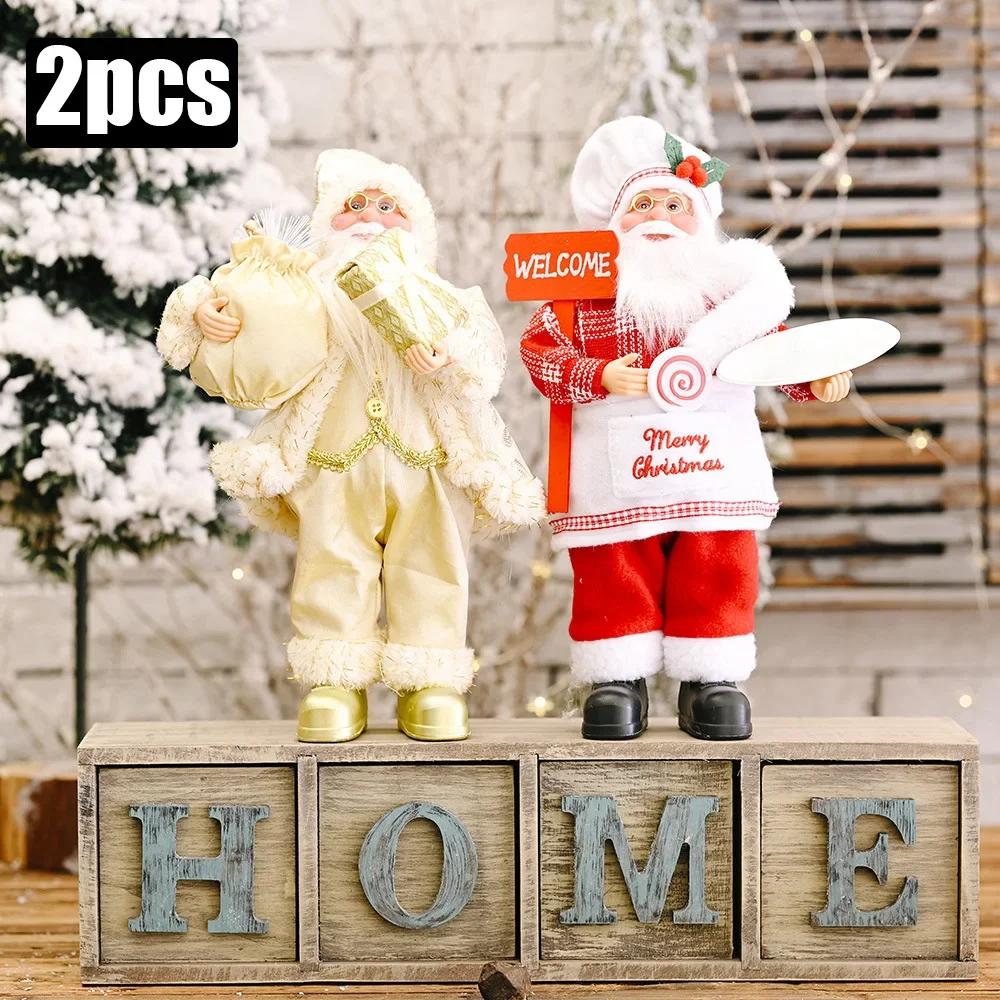 1~4PCS 2026 Christmas Decoration for Home Santa Claus Doll 30cm Navidad Party Decor Xmas Ornaments New Year Gift
