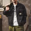 Men's Retro Heavyweight Denim Hunting Workwear Jacket - Loose Fit for Spring and Autumn