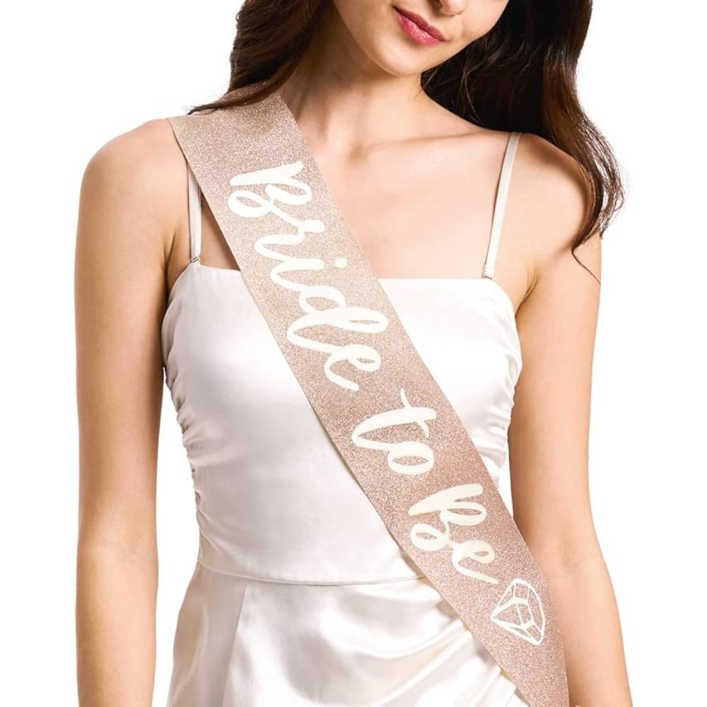 Невеста, которая будет кушать, лента, тиара, фата, украшения для девичника, набор из розового золота и блесток - Принадлежности для девичника