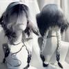 WTB Synthetic Lolita Wig Black And White Gradient Wool Volume Layered Jllyfish Headband Bangs Christmas Cosplay Party Wig