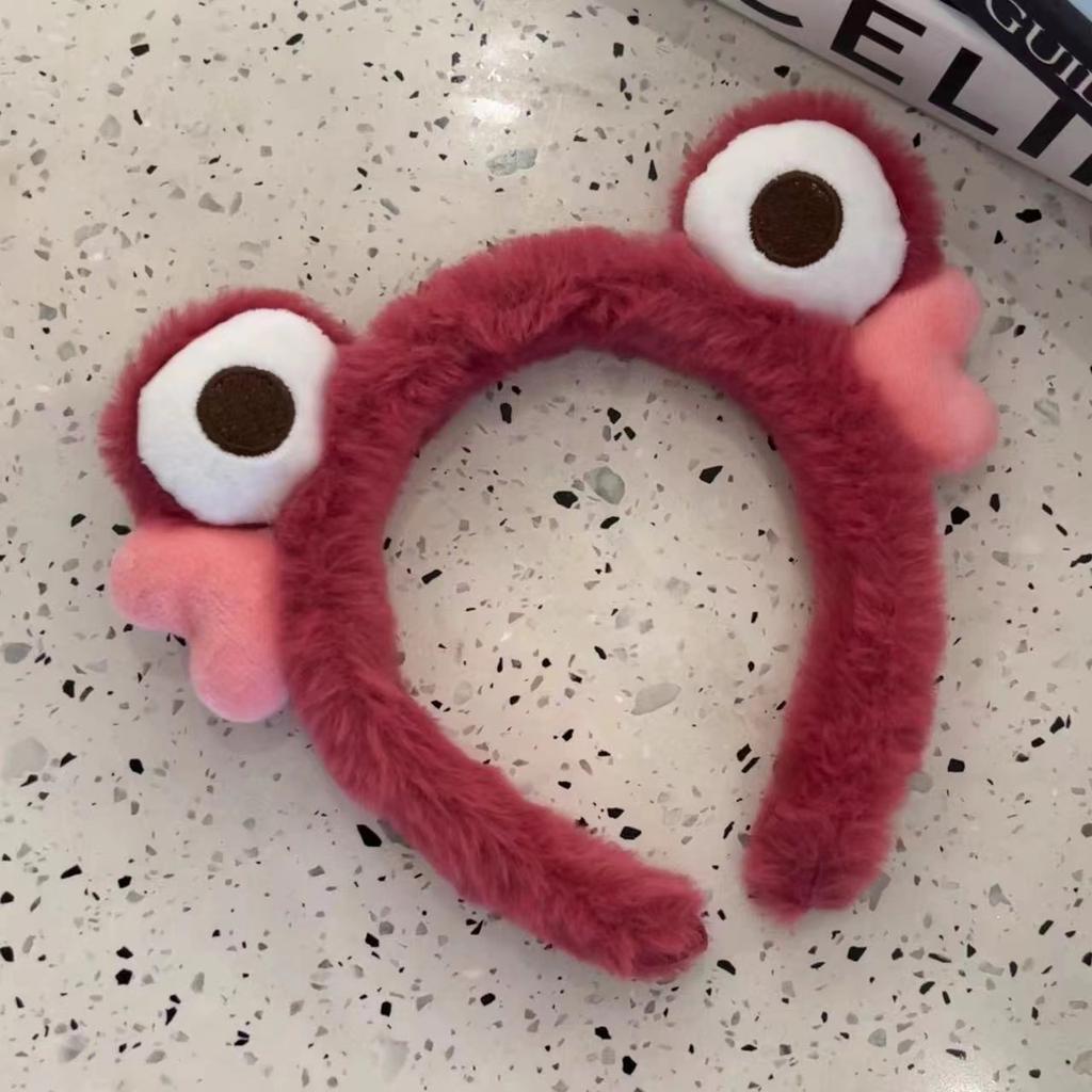 Милая новая мультяшная плюшевая повязка на голову для женщин, идеально подходит для умывания лица и нанесения масок для лица. - Зажим для ободка.