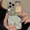 Чехол для телефона с узором Солнце и Луна для iPhone 11 12 13 14 15 16 17 Pro Max XS X XR 7 8 Plus Зеркало для макияжа Ударопрочный Мягкий чехол