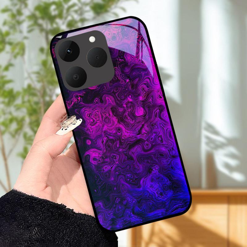Для Realme 15T 5G Чехол Роскошный Модный Расписной Ударопрочный Закаленное Стекло Чехол для Телефона Для Realme15T 15 T Корпус Оболочка RMX5111 Capa