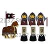 Средневековый Замок MOC Строительные Блоки Воины-Волки Фигурка Солдата Рыцари-Крестоносцы Лошадь Флаг Жилеты Щит Оружие Игрушки Подарки T022