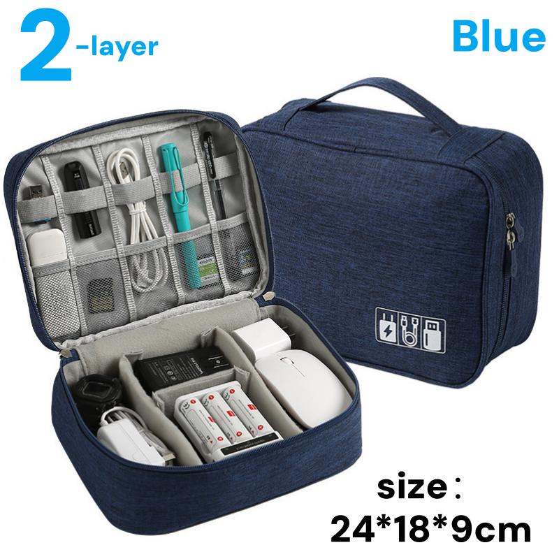 Портативная дорожная сумка-органайзер для хранения электронных кабелей и аксессуаров, для зарядных устройств, внешних аккумуляторов - практичный чехол