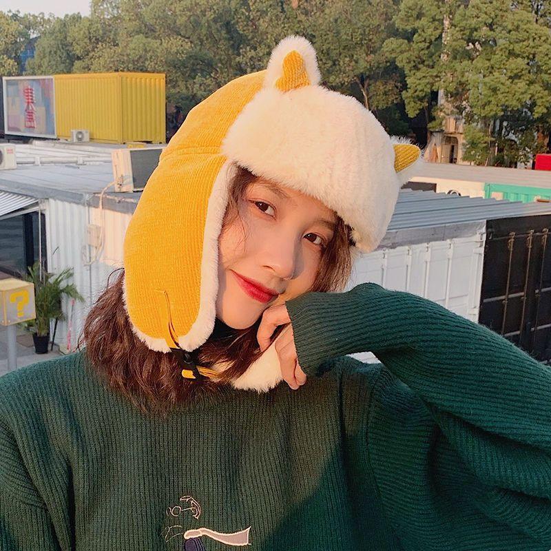 Женские теплые наушники, утепленная шапка с ушами, зимняя кашемировая плюшевая хлопковая шапка с кошачьими ушками, зимняя русская шапка-бомбер