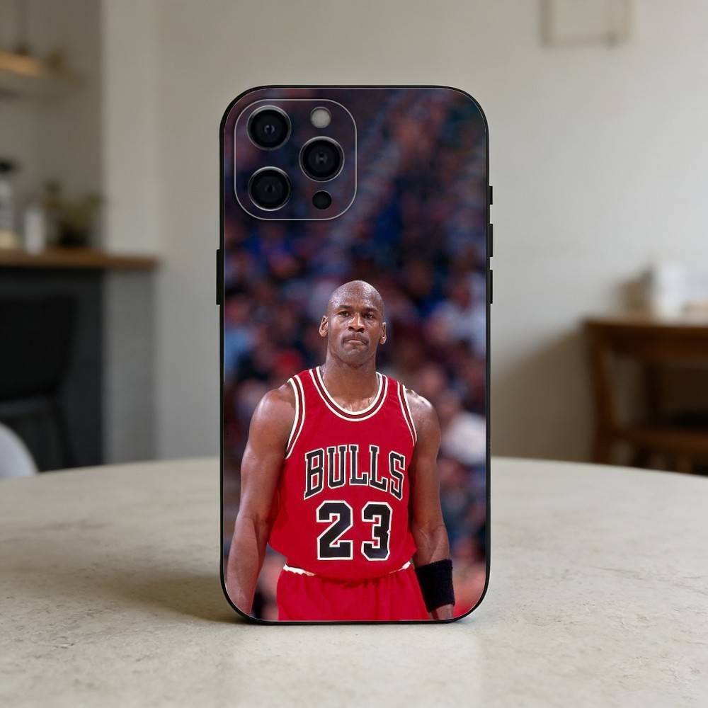 basketball michael J-jordan Phone Case For iPhone 17,16,15,14,13,12,11 Plus,Pro Max,SE4Soft Silicone Black Cover