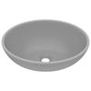 VidaXL Luxury Oval Washbasin Countertop Washbasin Toilet Hand Basin Bathroom Kitchen Home Interior Light Grey Matt 146927