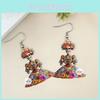 Halloween Flower And Skull Pattern Women Earrings For Womens Casual Party Jewelry