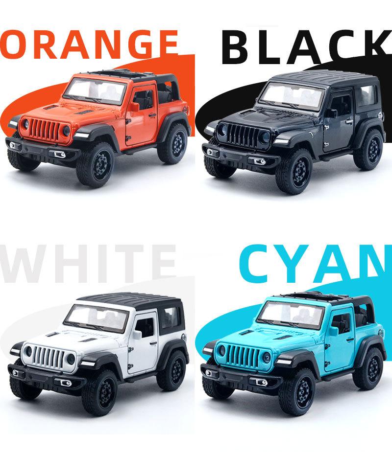 1:36 Jeep Metal Car Alloy Model Off-Road Three Doors Pull Back Boy Gifts Cross-border Wholesale ap1