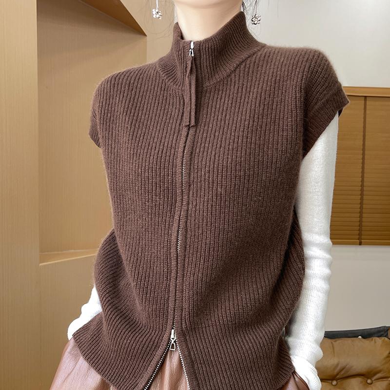 Женский кашемировый кардиган Qinghe Cashmere 30% кашемира 70% шерсти Осенний и зимний кашемировый кардиган Мягкий и теплый