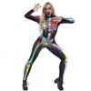 Halloween Skeleton Digital Print Jumpsuit Street Style Cosplay Outfit,Unisex