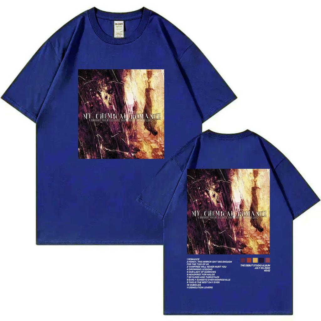 Rock Band My Chemical RoUnisexce Album Poster Print Tshirt Harajuku Rock Oversized Tshirts Unisexs Womens Fashion Vintage T Shirts