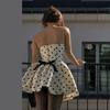 Женское модное платье Senior Sense Pointe Print Vintage без бретелек с тонким сексуальным принтом
