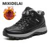 Брендовые мужские зимние ботинки для снега, водонепроницаемые кожаные кроссовки, супер теплые мужские ботинки, мужские походные ботинки, рабочая обувь, размер 38-47