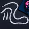 CMM Sparkling Baguette Cubic Zirconia White Gold Color Choker Necklace Earrings Set