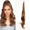 Aosiwig 32-дюймовый гибкий наращивание хвоста, длинный хвост, наращивание волос, вьющиеся светлые синтетические хвостики, шиньон для женщин